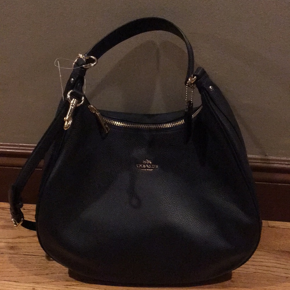 Navy Coach Hobo Handbag